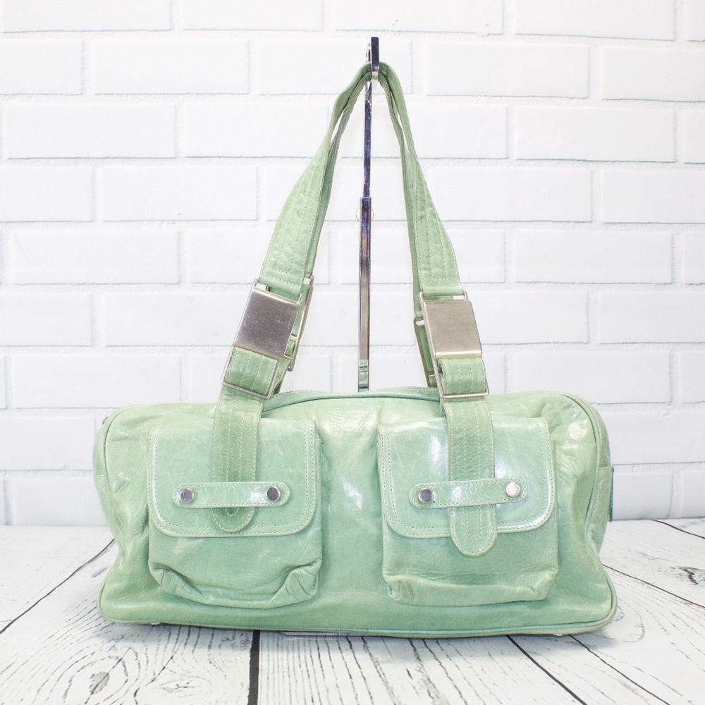 Kale Green Leather Handbag Should Bag Purse - Picture 1 of 8